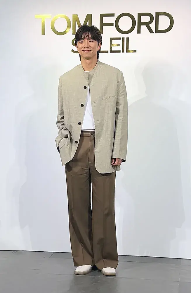 トム フォード ビューティのイベントに登壇したコン・ユ氏<br>